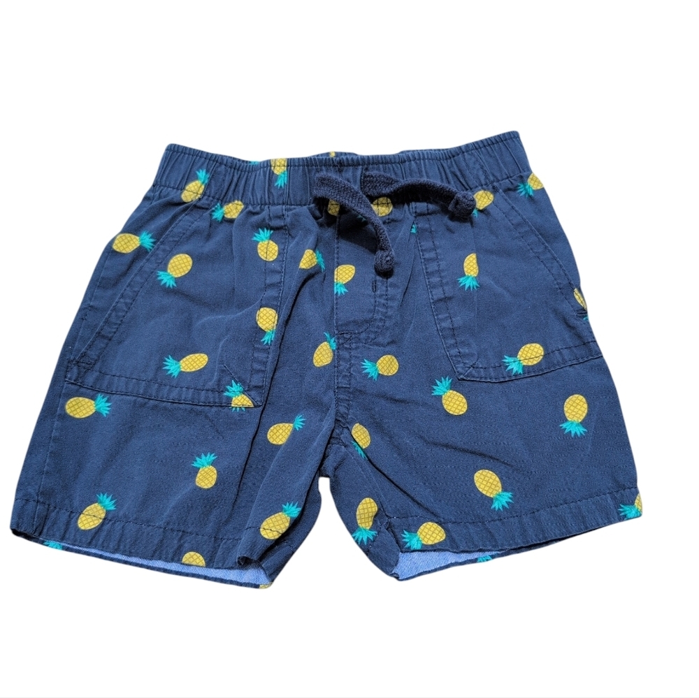Original Penguin Baby Boy Shorts Size 18 Months Pineapple Print Navy Blue